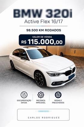 BMW 320i 2.0 SPORT GP 16V TURBO ACTIVE FLEX 4P AUTOMÁTICO BMW 320i 2.0 SPORT GP 16V TURBO ACTIVE FLEX 4P AUTOMÁTICO